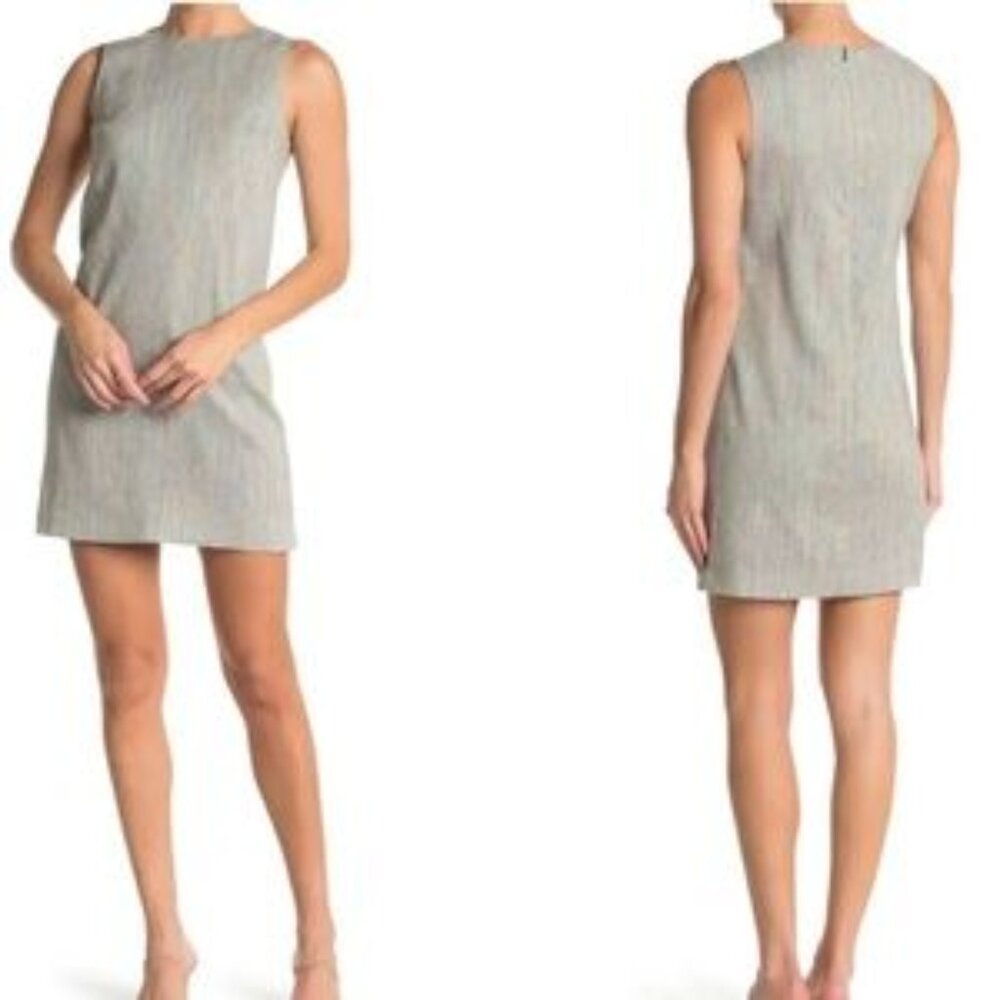 Theory Easy Melange Linen Blend Mini Dress